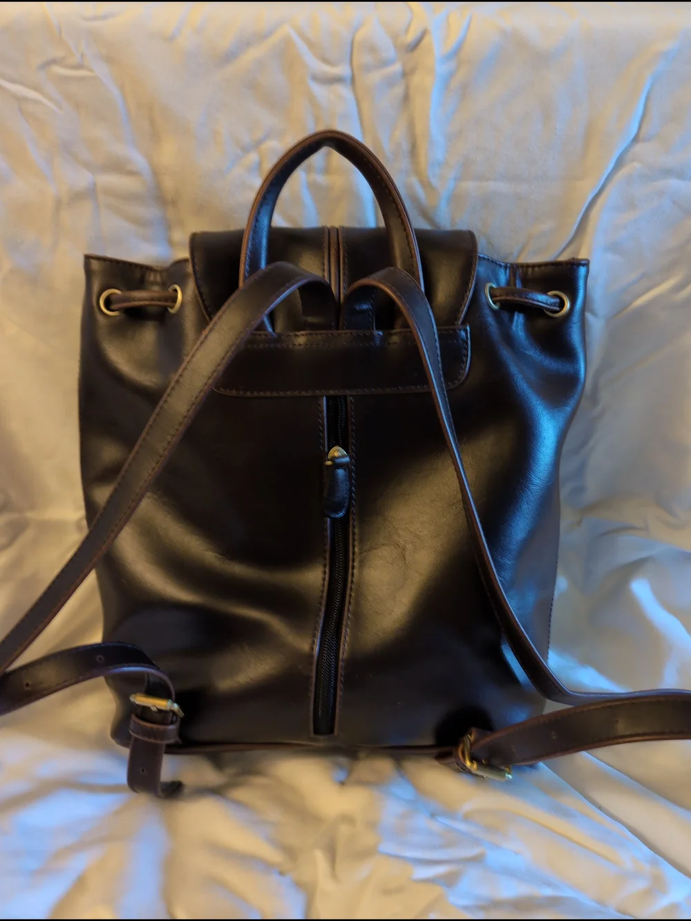 Liz Claiborne Women's Dark Brown Leather Backpack